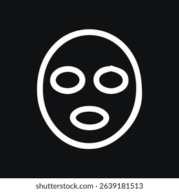 Minimalist design of a facial mask icon over a solid black background Ideal for beauty skincare and wellness related projects