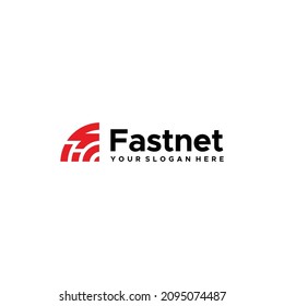 Minimalist design FAST NET internet logo design