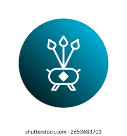 Design minimalista com ilustração de planta abstrata dentro de um fundo de gradiente circular mostrando simplicidade e elegância para a marca moderna