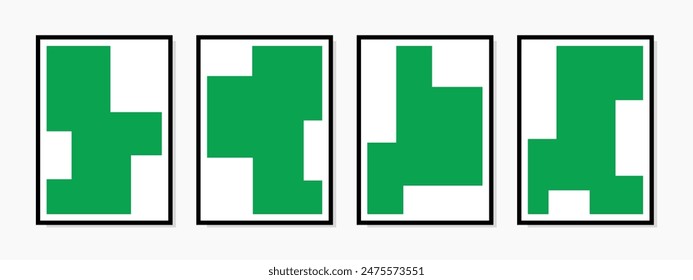 Minimalist design featuring abstract square-shaped green wall art. Ideal for contemporary home decor, prints, posters, and digital artwork.