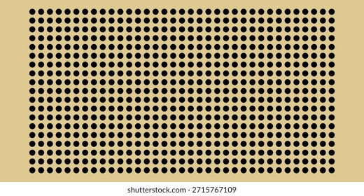 Minimalist design featuring a beige background with evenly spaced black dots, creating a pegboard like pattern. Ideal for use in presentations, web design, or modern vector artistic layouts.