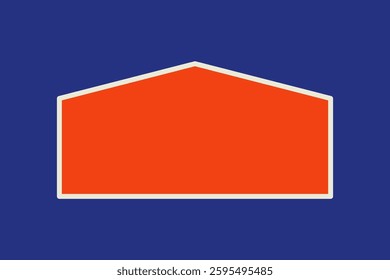 Minimalist design featuring a bold red geometric shape on a deep blue background. The red shape is a central element, contrasting with the blue backdrop. Minimal shape vector.