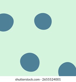 Um design minimalista com quatro círculos azuis uniformemente espaçados em um fundo verde claro