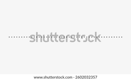 Minimalist design featuring a horizontal dotted line. Simple dotted line on a light background. Dotted line used for design or separation. Doodle illustration vector.