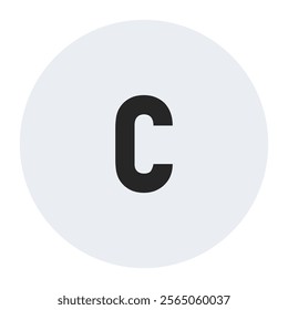 A minimalist design featuring the letter ‘c’ in bold black, centered on a soft gray circle. Perfect for professional branding, logos, or modern design concepts with a clean aesthetic.