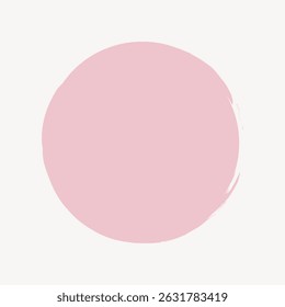 Minimalist design featuring a simple pink circle on a white background. The pink circle is central, creating a clean, modern, and elegant look. Background with copy space, vector.
