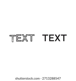 Diseño minimalista con dos Conjuntos de la palabra "TEXT" en una fuente limpia y moderna. Ideal para medios digitales e impresos.