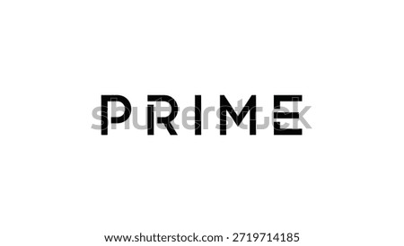 A minimalist design featuring the word PRIME in bold, black, modern typography against a pure white background, ideal for branding, corporate