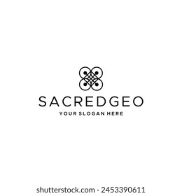 Minimalist design flat SACREDGEO logo design