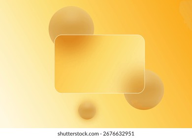 Minimalist design with floating elements on a warm yellow background. Eps 10