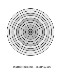 A minimalist design in the form of concentric circles with a gray gradient from the center outward. This pattern creates a calming effect of depth and visual focus, perfect for modern designs, posters