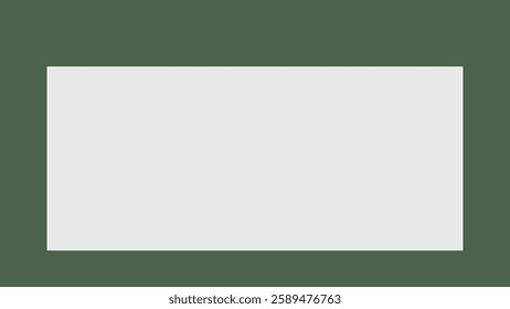 Minimalist design with a green border surrounding a white rectangle. Simple and clean layout with a green border and white rectangle. Elegant and modern style. Frame vector with copy space.