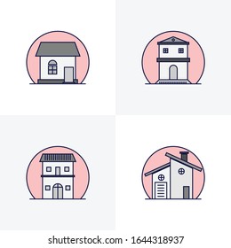 Minimalist Design Home Vector With Smooth Color, Simple Design