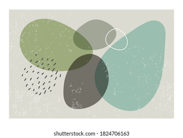 Diseño minimalista de fondo horizontal con composición de formas orgánicas abstractas en un estilo de collage contemporáneo a la moda, se puede utilizar para la decoración de arte mural, tarjeta, cubierta, banner, papel tapiz de escritorio, etc