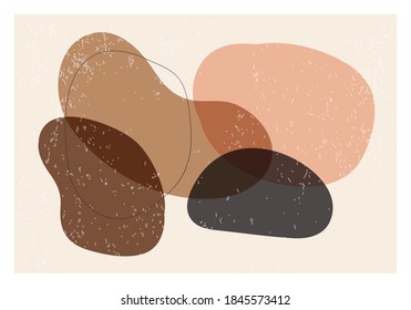 Diseño minimalista de fondo horizontal con composición de formas orgánicas abstractas en un estilo de collage contemporáneo a la moda, se puede utilizar para la decoración de arte mural, tarjeta, cubierta, banner, papel tapiz de escritorio, etc