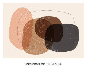 Diseño minimalista de fondo horizontal con composición de formas orgánicas abstractas en un estilo de collage contemporáneo a la moda, se puede utilizar para la decoración de arte mural, tarjeta, cubierta, banner, papel tapiz de escritorio, etc