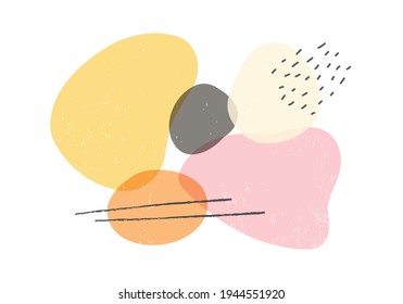 Minimalist design horizontal background with abstract organic shapes composition