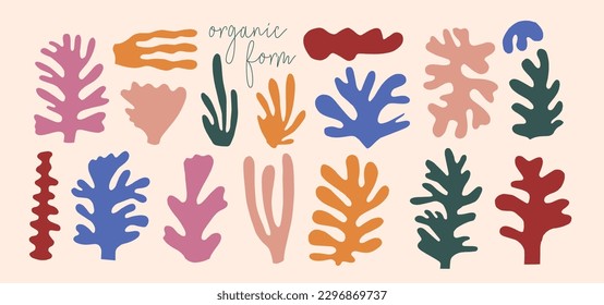 Minimalist design inspired by Henri Matisse. Modern art Matisse simple paper cut flat shapes. Vector illustration.