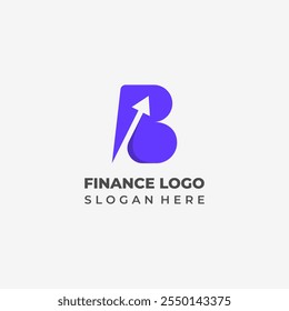 Minimalist Design Letter B with Dynamic Arrow Icon