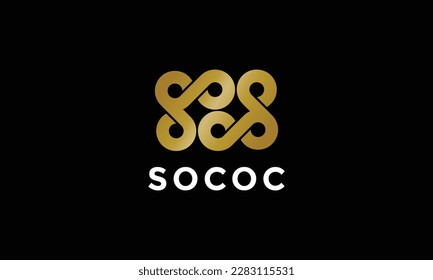 Minimalist design link connect logo for technology and industrial