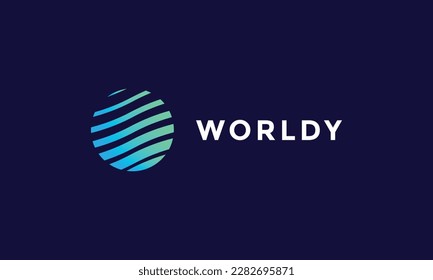 Minimalist design logo blue circle for business and technology