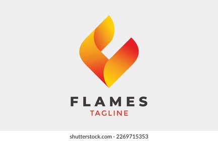 Minimalist design logo diamond flames for business and industry logo