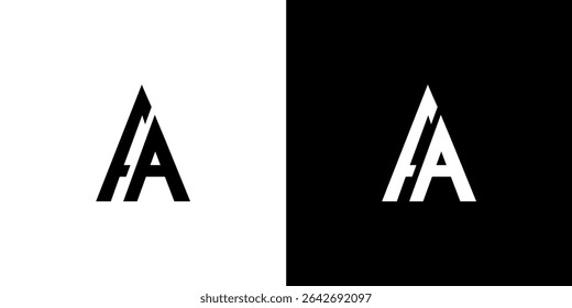 minimalist design logo fa aa letter