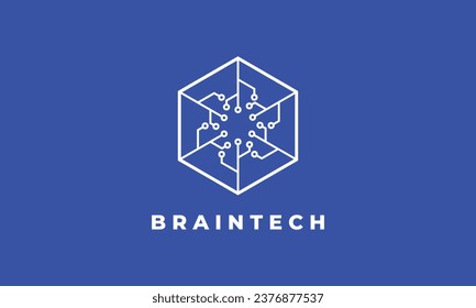 Enlace hexágono del logotipo de diseño minimalista para tecnología y negocios