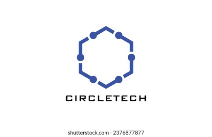 Minimalist design logo hexagon link for technology and business