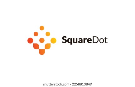 Minimalist design logo square dot for technology, business and industry company