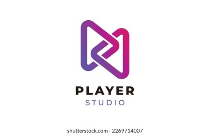 Minimalist design logo triangle connection for technology logo and industry