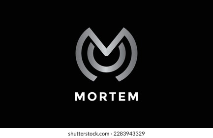 Minimalist design logo vector semi circle for industry and technology