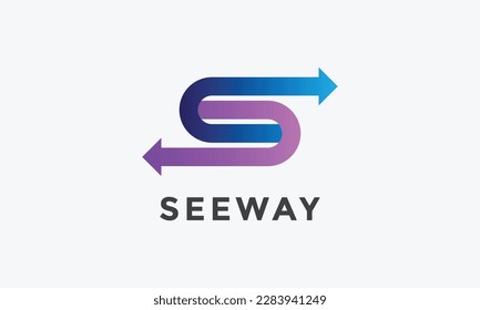 Minimalist design logotype arrows for business and technology logotype