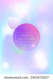 Minimalist Design. Motion Dots. Round Graphic. Retro Ultraviolet Composition. Holographic Fluid. Modern Texture. Blue Soft Background. Summer Flyer. Violet Minimalist Design