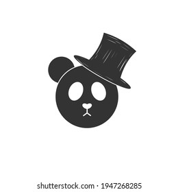 Minimalist design panda animal logo