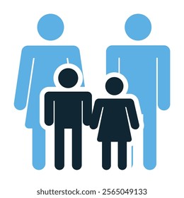 Minimalist Design of Parents and Children Representing Family Values, Togetherness or Love, and Unity, Perfect for Illustrations, Infographics, for Apps, Websites and Social Projects