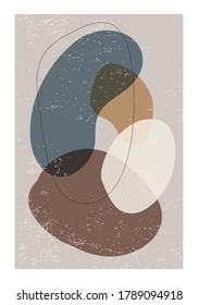 Minimalist design poster with abstract organic shapes composition in trendy contemporary collage style, can be used for wall decoration, postcard, cover etc