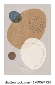 Minimalist design poster with abstract organic shapes composition in trendy contemporary collage style, can be used for wall decoration, postcard, cover etc