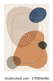 Minimalist design poster with abstract organic shapes composition in trendy contemporary collage style, can be used for wall decoration, postcard, cover etc