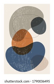 Minimalist design poster with abstract organic shapes composition in trendy contemporary collage style, can be used for wall decoration, postcard, cover etc