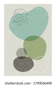 Minimalist design poster with abstract organic shapes composition in trendy contemporary collage style, can be used for wall decoration, postcard, cover etc