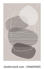 Minimalist design poster with abstract organic shapes composition