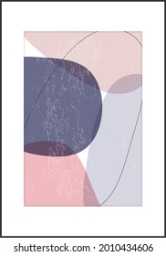 Minimalist design poster with abstract organic shapes composition