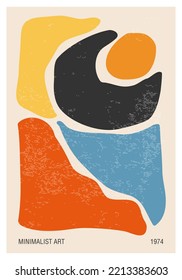 Minimalist design poster with abstract organic shapes composition