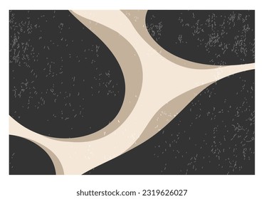 Minimalist design poster with abstract organic shapes composition