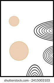 Ilustración de afiche de diseño minimalista. Líneas y formas simples en Bauhaus, BOHO, estilo minimalista. Ilustración vectorizada para afiche, pancarta, impresión, pared. Afiche de arte de moda.