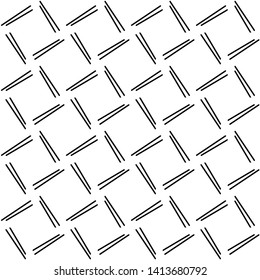 Minimalist design for printing on fabric, textiles. Geometric motif. One color - white on black. Seamless pattern. Vector illustration.