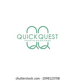 Minimalistisches Design QUICK QUESGreen Logo-Design