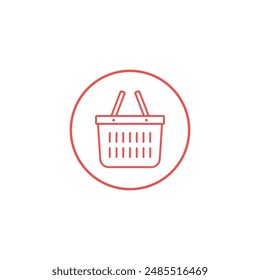 Minimalist Design Shopping Basket Vector Illustration