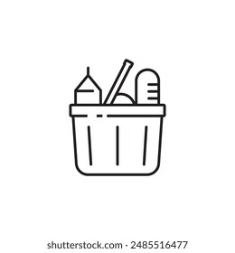 Minimalist Design Shopping Basket Vector Illustration